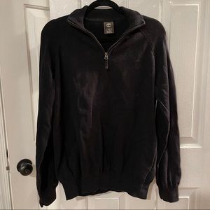 MENS TIMBERLAND BLACK PULLOVER QUARTER ZIP MEDIUM